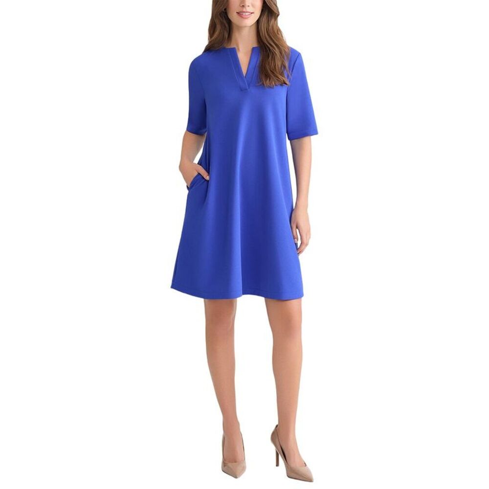 Ming Wang Womens  Stretch Deco Crepe A-Line Dress